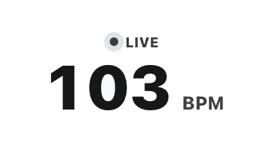 黑色悬浮窗显示 103 BPM。