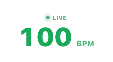 绿色悬浮窗显示 100 BPM。