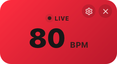 标准红色悬浮窗显示 80 BPM。